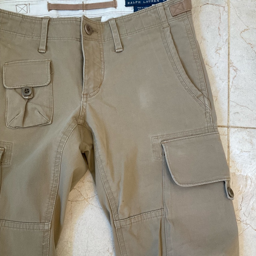 Ralph Lauren Skinny-fitting khaki cargo trousers with stretch, pockets, Sz 4 - Picture 4 of 13